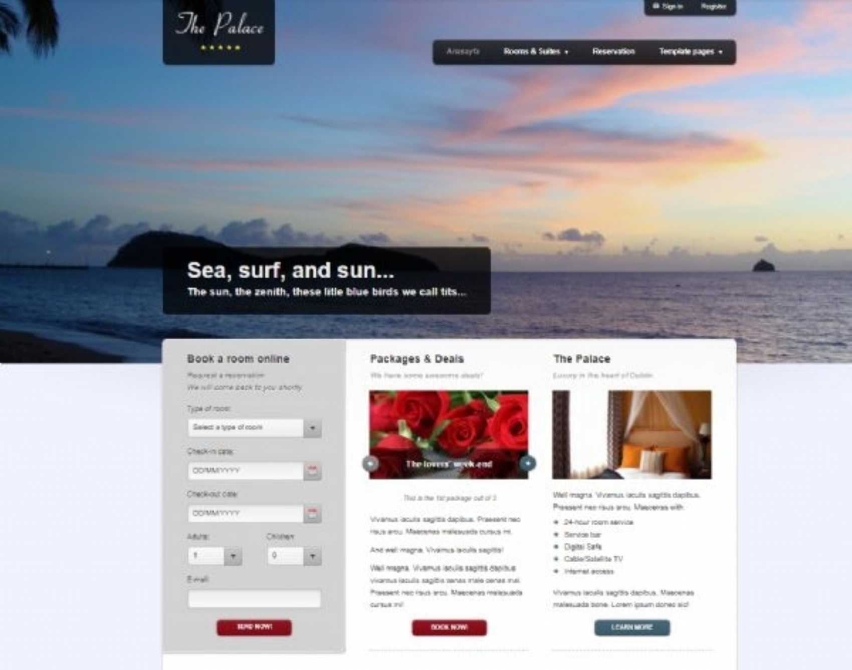 Hotel web Site Tasarm